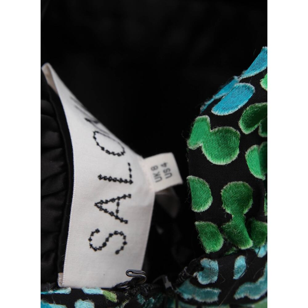 SALONI Fleur Green Dot Print Dress Size 4 - Picture 8 of 9